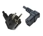 Power Cord CEE 7/7 90° to C13 90°, 0,75mm², VDE, black, length 1,80m